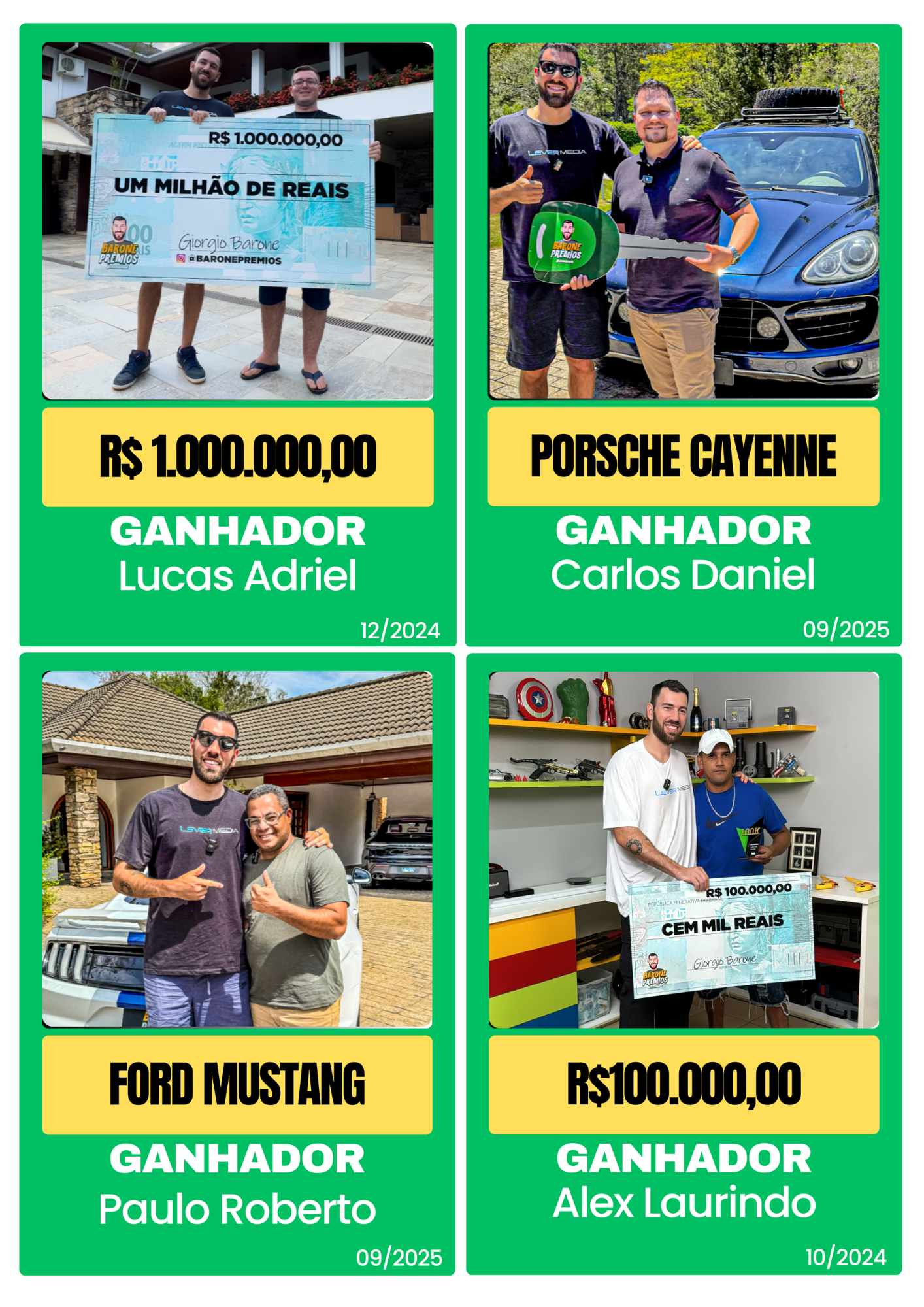 Ganhadores reais Barone Prêmios 1